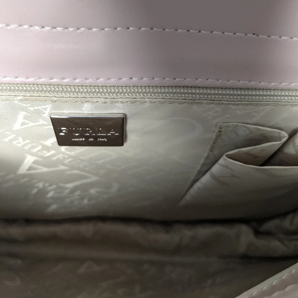 Furla Vintage Top Handle Purse Mauve Light Pink - Picture 10 of 14